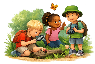Children exploring nature